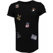 T-shirt Korte Mouw Justing Military Patches