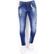 Skinny Jeans Local Fanatic Broek Gaten En Verfspatten
