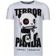 T-shirt Korte Mouw Local Fanatic Terror Panda Rhinestone