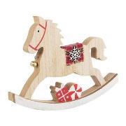 Kerst decoraties Bizzotto CAVALLINO A DONDOLO HYLDA NAT-ROSSO