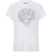 T-shirt Korte Mouw Ed Hardy Tiger-glow t-shirt white