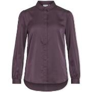 Blouse Vila Noos Ellette Satin Shirt L/S - Perfect Plum