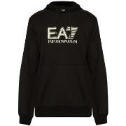 Sweater Ea7 Emporio Armani Visibility Cotton Hooded Sweatshirt Black