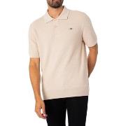 Polo Shirt Korte Mouw Gant Gestructureerd Katoenen Poloshirt