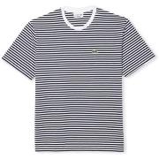 T-shirt Lacoste T-Shirt Heavy Cotton Striped - Blanc/Bleu Marine