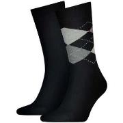 Sokken Tommy Hilfiger Two Pack Knitted Argyle Socks Black