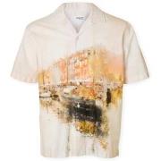Overhemd Lange Mouw Selected RelaxCarl Shirt - Apricot