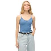 Top Superdry Débardeur court à liseré dentelle femme Essential