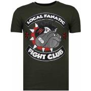 T-shirt Korte Mouw Local Fanatic Fight Club Spike Rhinestone
