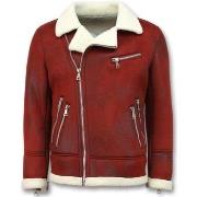 Leren Jas Tony Backer Imitatie Bontjas Lammy Coat