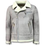 Leren Jas Tony Backer Imitatie Bontjas Lammy Coat