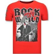 T-shirt Korte Mouw Local Fanatic Rock My World Cat