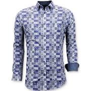Overhemd Lange Mouw Tony Backer Luxe Digitale Print