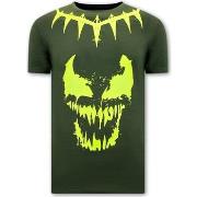 T-shirt Korte Mouw Local Fanatic Print Venom Face Neon