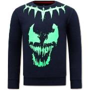 Sweater Local Fanatic Print Venom Face Neon