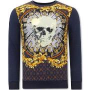 Sweater Tony Backer Print Skull Strass