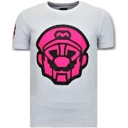 T-shirt Korte Mouw Local Fanatic Print Mario Neon