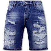 Korte Broek Enos Korte Spijkerbroek Gaten Denim