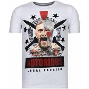 T-shirt Korte Mouw Local Fanatic Conor Notorious Warrior Rhinestone