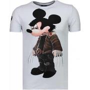T-shirt Korte Mouw Local Fanatic Bad Mouse Rhinestone