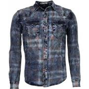 Overhemd Lange Mouw Enos Denim Lange Mouwen Kleur Print