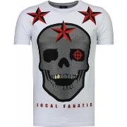 T-shirt Korte Mouw Local Fanatic Rough Player Skull Rhinestone