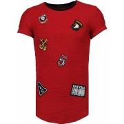 T-shirt Korte Mouw Justing Military Patches