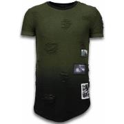 T-shirt Korte Mouw Justing Pictured Flare Effect Long Fi Dual