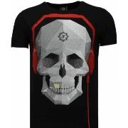 T-shirt Korte Mouw Local Fanatic Skull Bring The Beat Rhinestone