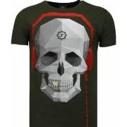 T-shirt Korte Mouw Local Fanatic Skull Bring The Beat Rhinestone