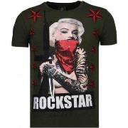T-shirt Korte Mouw Local Fanatic Marilyn Rockstar Rhinestone