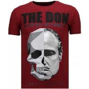 T-shirt Korte Mouw Local Fanatic The Don Skull Rhinestone