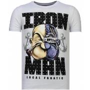 T-shirt Korte Mouw Local Fanatic Iron Man Popeye Rhinestone