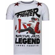 T-shirt Korte Mouw Local Fanatic Fighter Bruce Lee Rhinestones