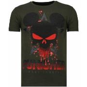 T-shirt Korte Mouw Local Fanatic Punisher Mickey Rhinestone