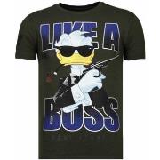 T-shirt Korte Mouw Local Fanatic Like A Boss Rhinestone