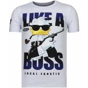 T-shirt Korte Mouw Local Fanatic Like A Boss Rhinestone