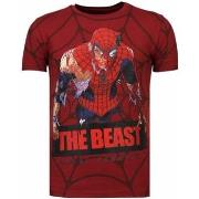 T-shirt Korte Mouw Local Fanatic The Beast Spider Rhinestone