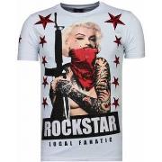 T-shirt Korte Mouw Local Fanatic Marilyn Rockstar Rhinestone