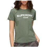 T-shirt Korte Mouw Superdry T-shirt Sport Luxe kaki