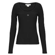 T-Shirt Lange Mouw Calvin Klein Jeans LS WOVEN LABEL 2X2 RIB SCOOP NEC