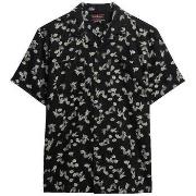 Overhemd Korte Mouw Superdry Chemise Beach manches courtes noire