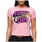T-shirt Korte Mouw Superdry T-shirt Neon Motor Graphic Fitted