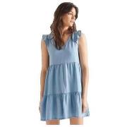 Korte Jurk Superdry Robe Tinsley à volants bleu mi-délavé