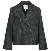 Blazer Object Noos Keily Short Jacket - Medium Grey Melange/Black
