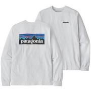 T-Shirt Lange Mouw Patagonia T-shirt P-6 Responsibili-tee blanc