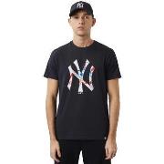 T-shirt Korte Mouw New-Era T-shirt New Era MLB Double Logo Bleu Marine