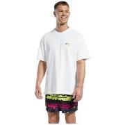 T-shirt Korte Mouw Reebok Sport T-shirt Blanc avec graphismes Smiley