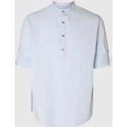 Overhemd Lange Mouw Selected 16092977 LINEN TUNIC-SKY CAPTAIN