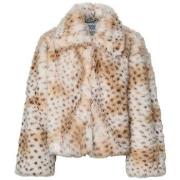 Blazer Pieces 17164286 PCPLUSH SHORT FLUFFY-CLOUD DANCER LEOPARD